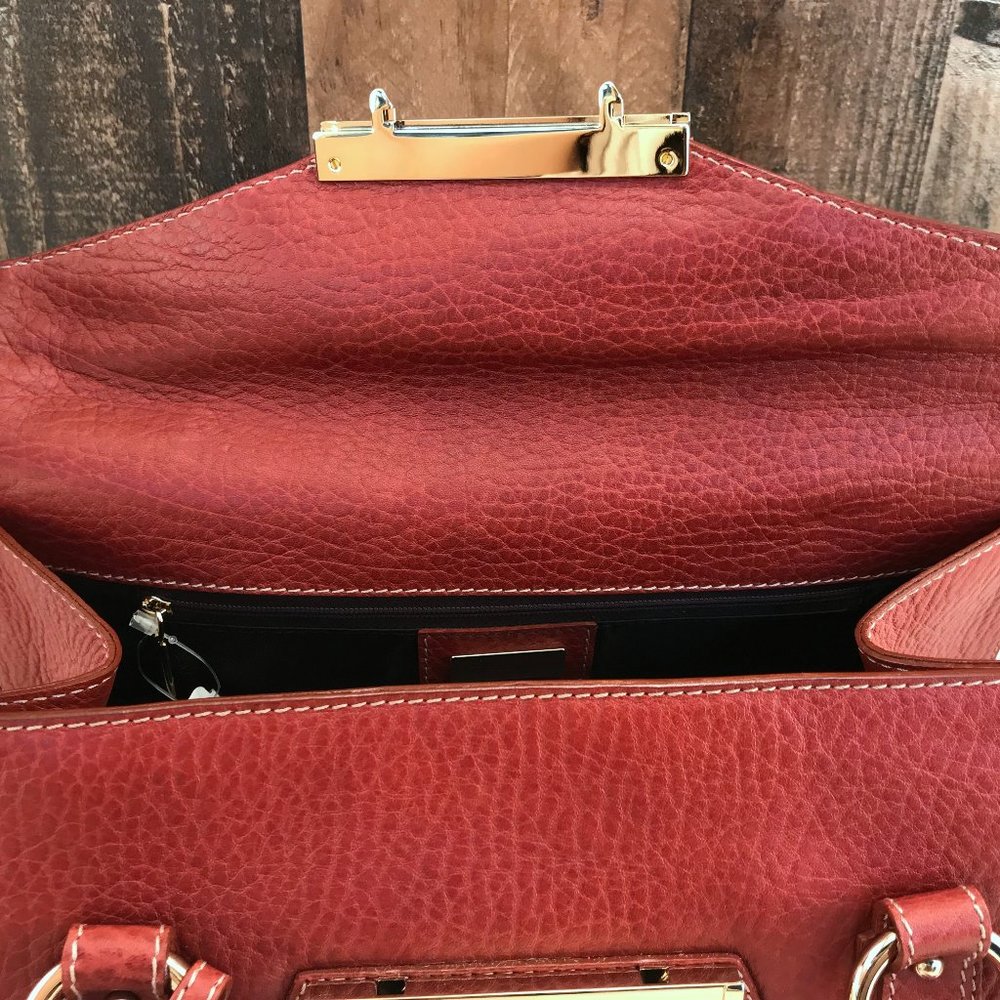 Dolce & Gabbana Cognac Pebbled Leather Satchel - Picture 11 of 16